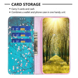 iPhone 14 Pro Leather Flip Cover m. Veske og stående funksjon - Blomstrende