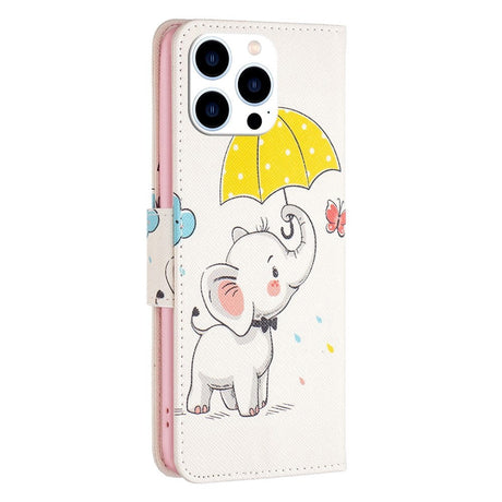 iPhone 14 Pro Flip Cover m. Lommebok - Paraply &amp; Elephant