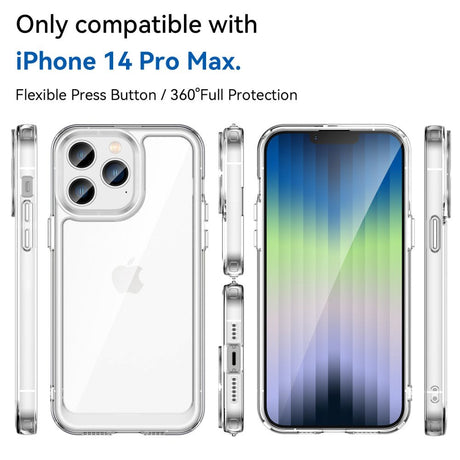 iPhone 14 Pro Max Hybrid Plastic Bakdeksel - Gjennomsiktig