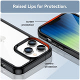 iPhone 14 Pro Hybrid Plast Bakdeksel - Gjennomsiktig / Svart