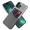 iPhone 14 Pro Læder & Tekstil Bagside Cover m. Kortlomme - Grå