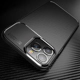 iPhone 14 Pro Carbon Fiber fleksibelt plastdeksel - svart