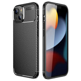iPhone 14 Plus Carbon Fiber fleksibelt plastdeksel - svart