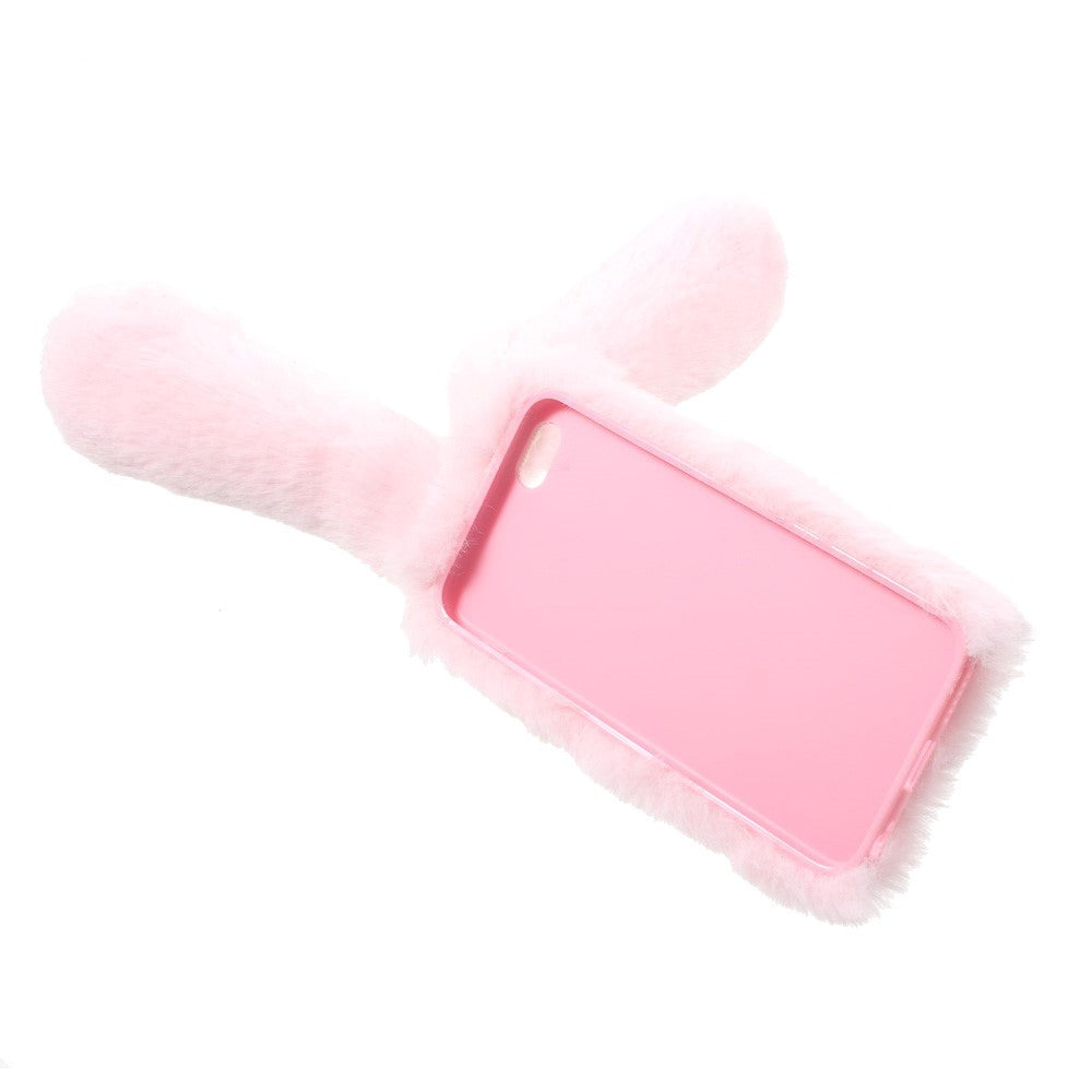 iPhone 6 / 6s mykt pelsdeksel - rosa kanin