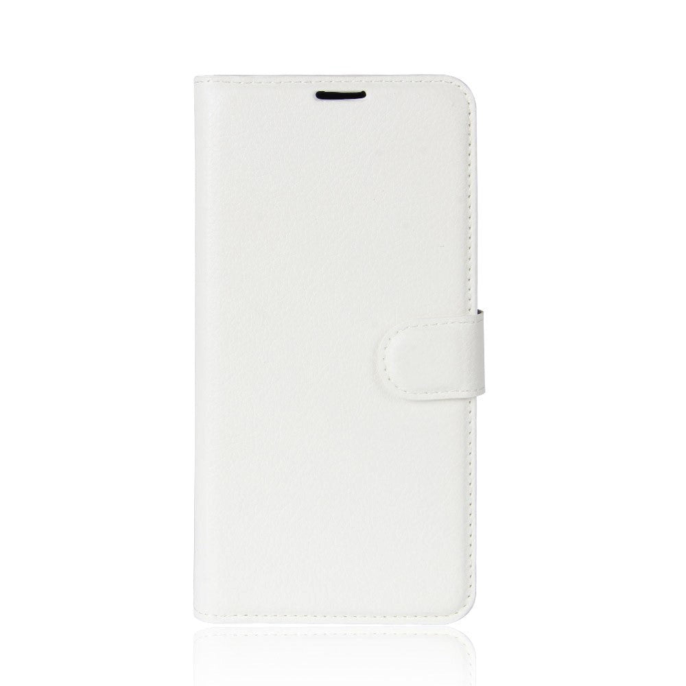 Apple iPhone X/XS Litchi Flip Cover m. Kortholder - Hvit