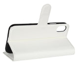 Apple iPhone X/XS Litchi Flip Cover m. Kortholder - Hvit