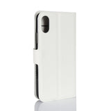 Apple iPhone X/XS Litchi Flip Cover m. Kortholder - Hvit