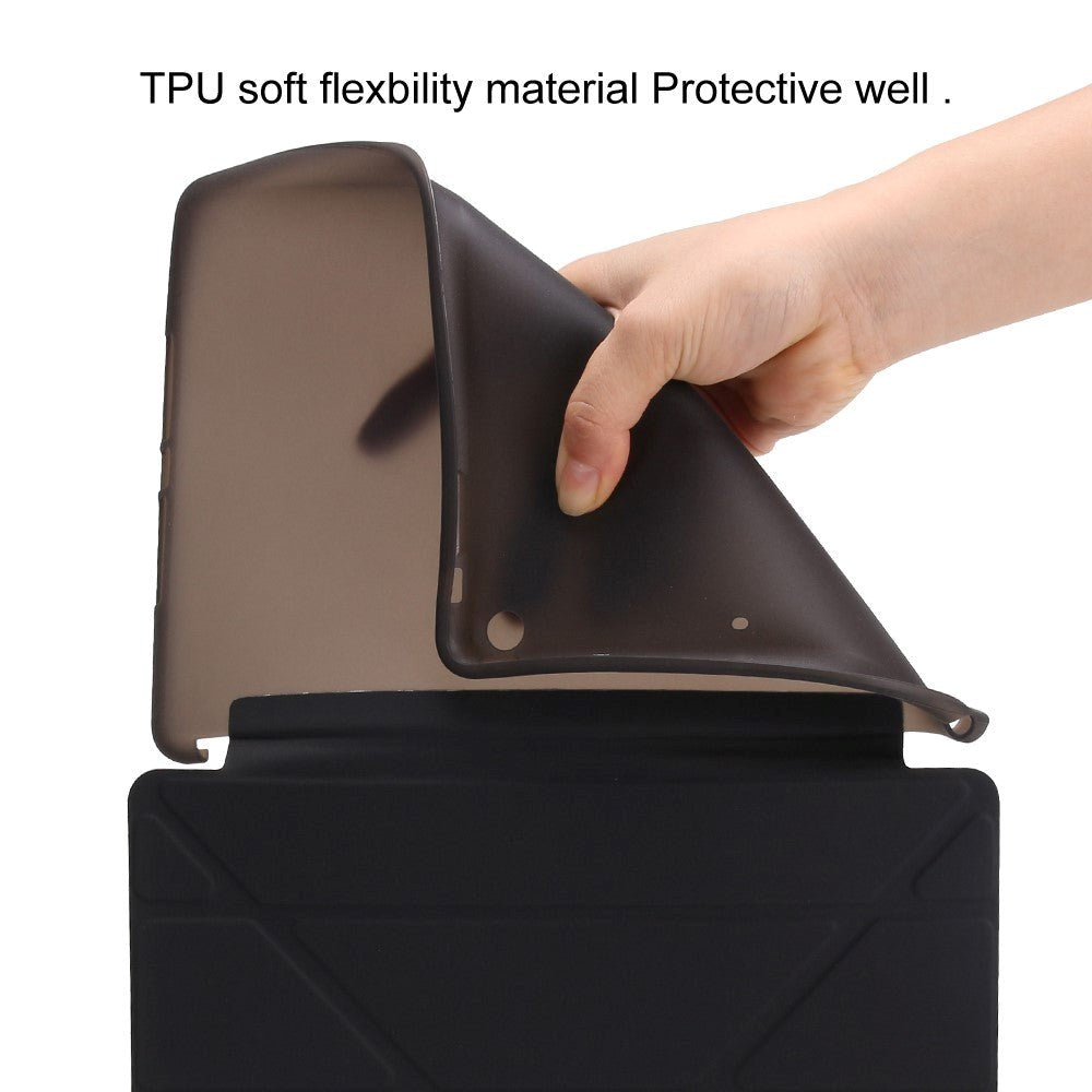 iPad (2018) / iPad (2017) Deksel - Fleksibelt Origami Deksel - Svart