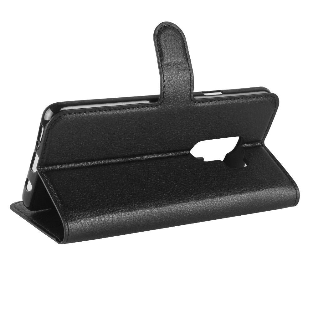 Samsung Galaxy S9+ (S9 Plus) mykt skinndeksel med veske m. Lommebok Svart