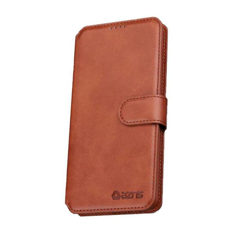 Samsung Galaxy S10 Leather Flip Cover m. Lommebok - Brun