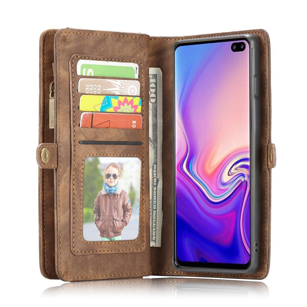 Samsung Galaxy S10+ Plus CASEME Leather Flip Cover m. Lommebok - Brun