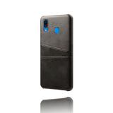 Samsung Galaxy A30 Sort Læderbetrukket Cover m. Kortholder