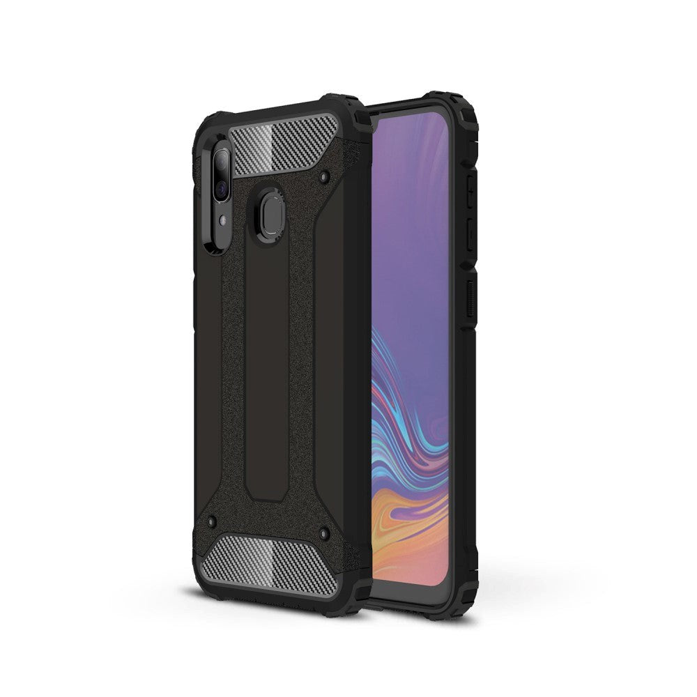 Samsung Galaxy A30 Armor Guard deksel i hardplast - svart
