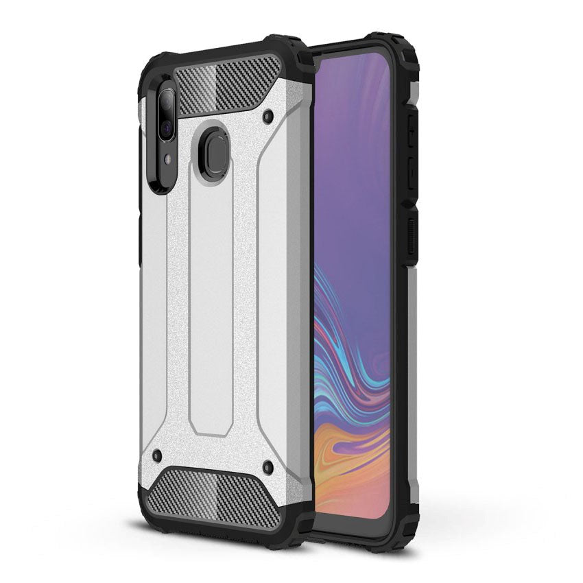 Samsung Galaxy A30 Armour Guard deksel i hardplast - sølv