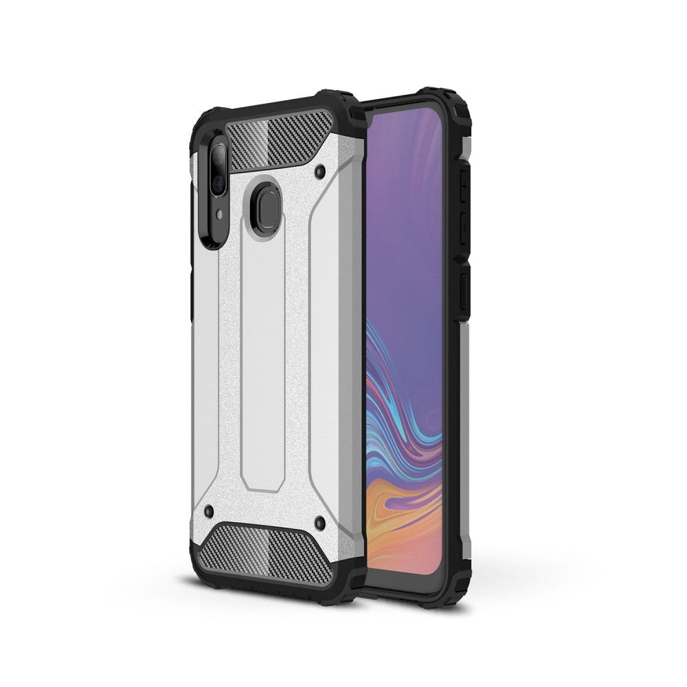 Samsung Galaxy A30 Armour Guard deksel i hardplast - sølv