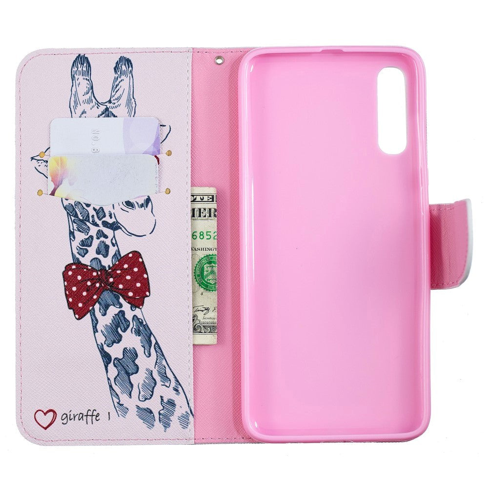Samsung Galaxy A70 Leather Flip Deksel - Giraffe