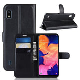 EIDERWOOD Samsung Galaxy A10 Litchi Kunstlæder Flip Cover m. Pung - Sort