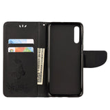 Samsung Galaxy A30s / A50 skinndeksel m. Lommebok Blomster og sommerfugler Imprint - Svart