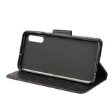 Samsung Galaxy A30s / A50 skinndeksel m. Lommebok Blomster og sommerfugler Imprint - Svart