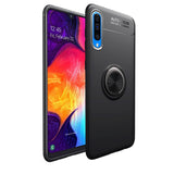 Samsung Galaxy A70 LENUO fleksibelt plastdeksel m. Ringholder - Svart