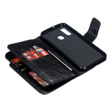 Samsung Galaxy A40 Dobbel Flip Lærdeksel - Svart