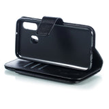 Samsung Galaxy A40 Dobbel Flip Lærdeksel - Svart