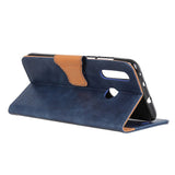 Samsung Galaxy A20s Flip-deksel i lær m. Stativ - Blå