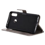 Samsung Galaxy A20s skinndeksel m. Kortholder Sommerfugl - Grå