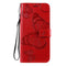 Samsung Galaxy A20s skinndeksel m. Kortholder Sommerfugl - Rød