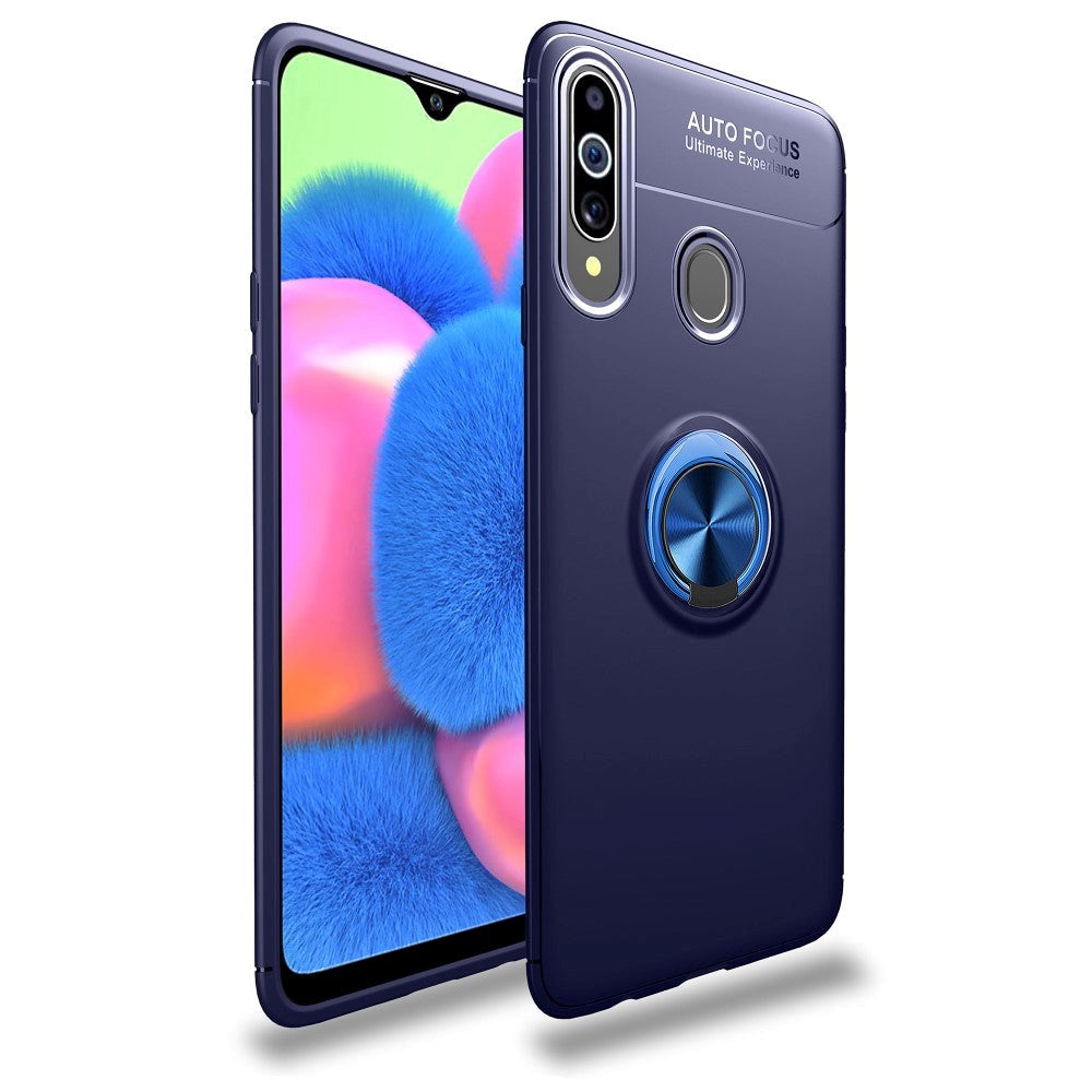 Samsung Galaxy A20s deksel m. Ring / Stativ - Blå