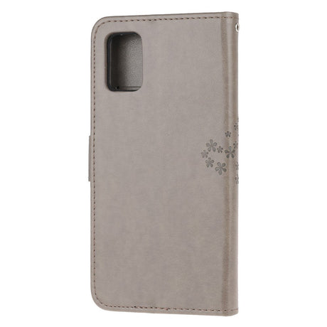 Samsung Galaxy A51 Leather Flip Cover Ugler i tre - Lysebrun