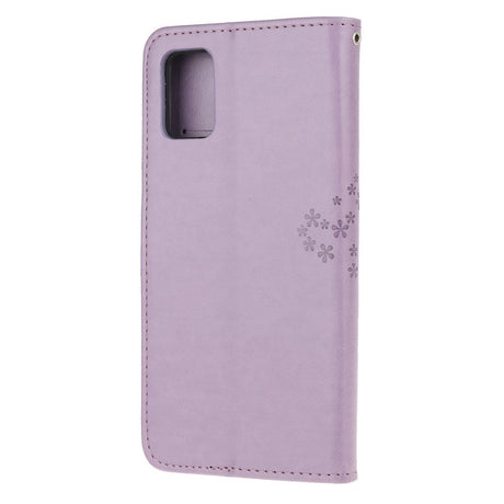 Samsung Galaxy A51 Leather Flip Cover Ugler i tre - lilla