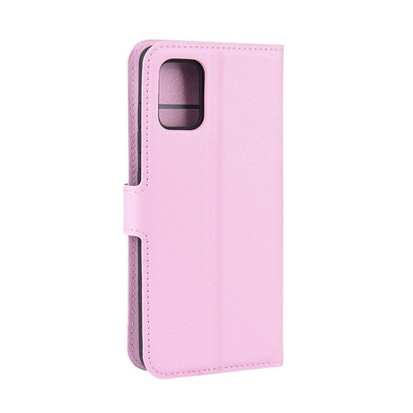 Samsung Galaxy A71 Litchi Leather Flip Cover m. Lommebok - Rosa
