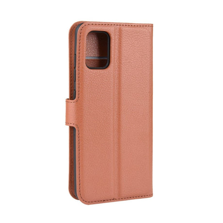 Samsung Galaxy A71 Litchi Leather Flip Cover m. Lommebok - Brun