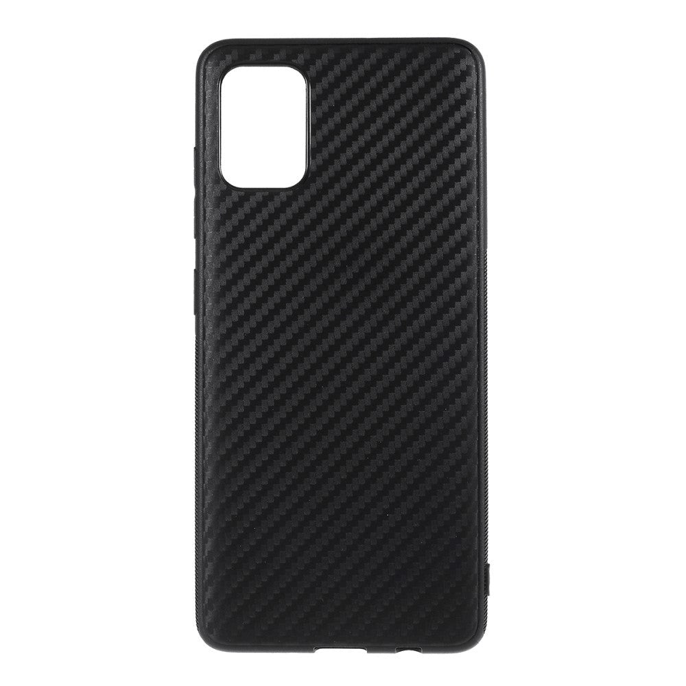 Samung Galaxy A51 Carbon Fiber TPU-deksel - Svart