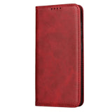 Samsung Galaxy A41 Leather Flip Cover m. Kortholder - Rød