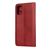 Samsung Galaxy A41 Leather Flip Cover m. Kortholder - Rød