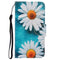 Samsung Galaxy M11 Leather Flip Cover m. Lommebok - Hvite blomster