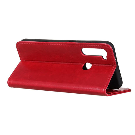 Samsung Galaxy M11 Leather Flip Cover m. Lommebok- og stativfunksjon - rød