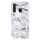 Samsung Galaxy A21 Fleksibel Plastik Bagside Cover m. Marmor Print - Hvid Marmor