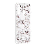 Samsung Galaxy A21 fleksibelt plastdeksel m. Marmortrykk - Hvit marmor