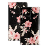 Samsung Galaxy S20 Pink Flowers Cover m. Kortholder - Svart / Rosa