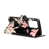 Samsung Galaxy S20 Pink Flowers Cover m. Kortholder - Svart / Rosa