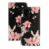 Samsung Galaxy A51 Pink Flowers Cover m. Kortholder - Svart / Rosa