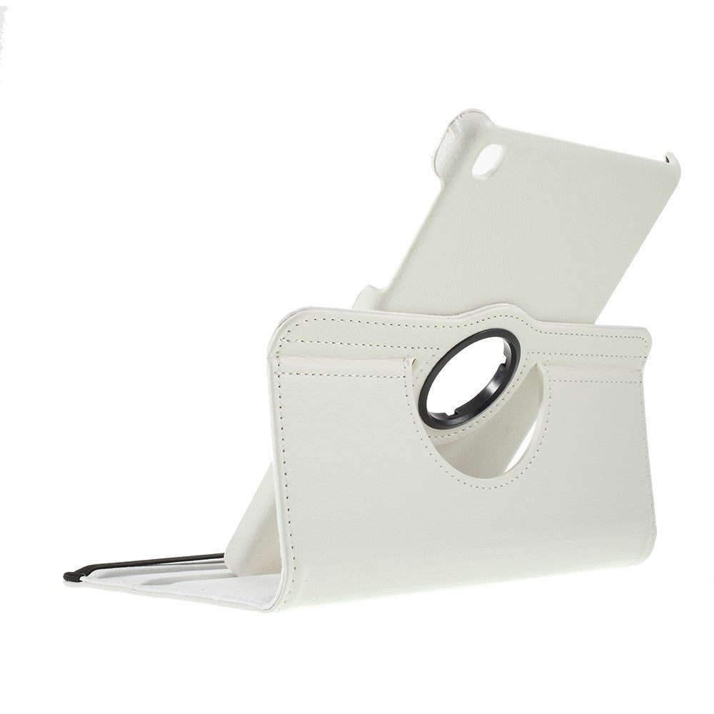 Litchi Samsung Galaxy Tab A 8.4 (2020) Flip-deksel i skinn m. 360 graders stående funksjon - hvit 
