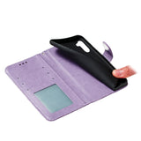 Samsung Galaxy M11 Floral Lace Leather Flip Cover m. Lommebok - Lilla