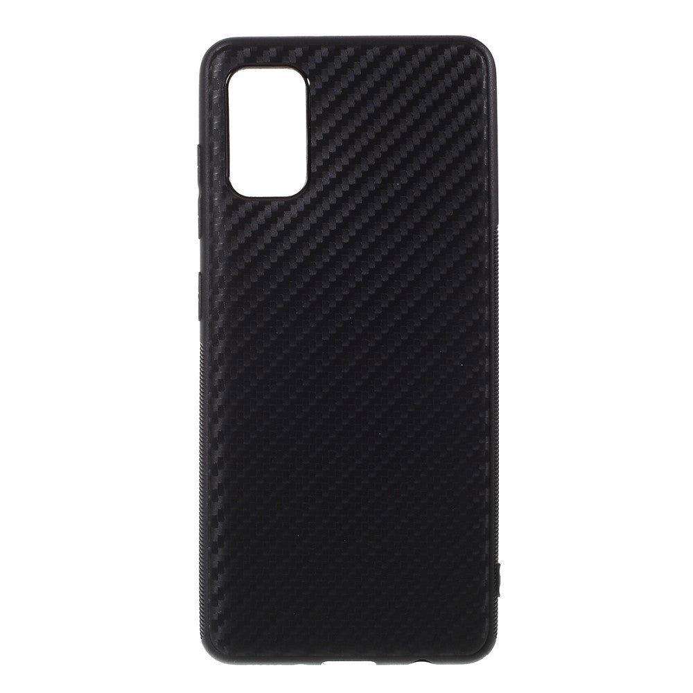Samsung Galaxy A41 Carbon Fiber fleksibelt plastdeksel - svart