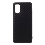 Samsung Galaxy A41 Carbon Fiber fleksibelt plastdeksel - svart