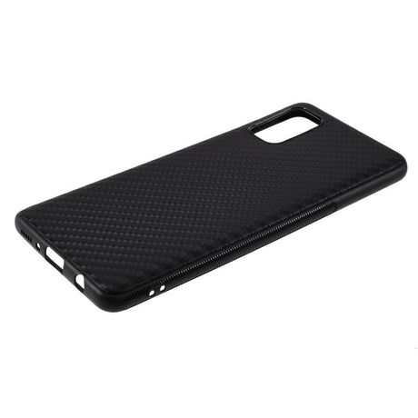Samsung Galaxy A41 Carbon Fiber fleksibelt plastdeksel - svart