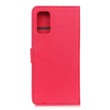 Samsung Galaxy Note 20 Litchi skinndeksel m. Kortholder - Rød